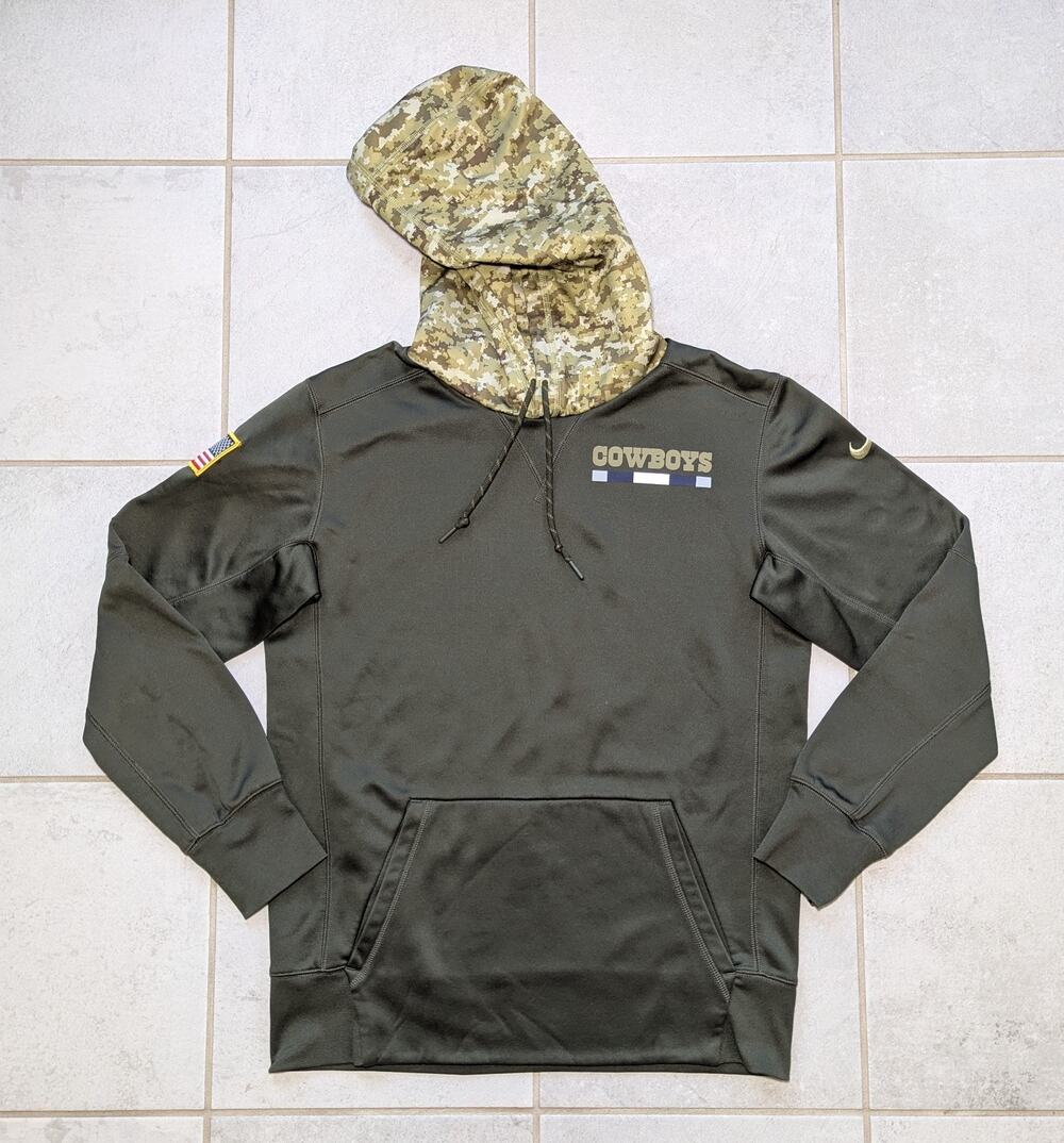 Nike Men's Medium Dallas Cowboys Salute-To-Service Military Hoodie Camo NFL USA